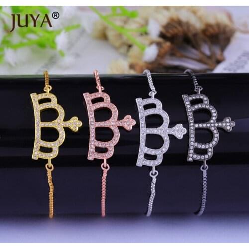 Classic Trendy Crown Charms Bracelets For Women Jewelry High Quality Copper Metal Zircon French Lily Flower Bracelets Femme