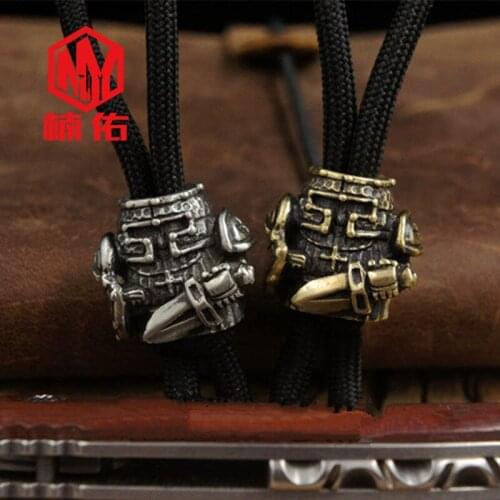 1PCS Paracord Brass Knife Bead Tactical Helmet Outdoor EDC Tool Mini Accessory Pendant