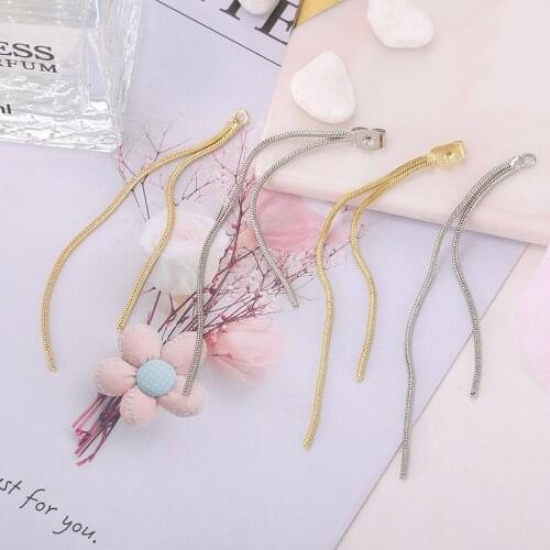 10Pcs Metal Gold Long Tassel Chain Drop Sticker Dangle Drop Earrings Ear Line Earrings Chain for Diy Jewelry Makings jp