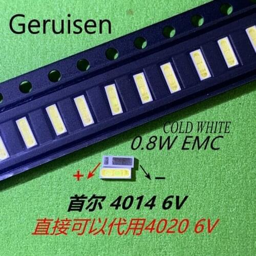 100PCS/Lot SEOUL SMD LED 4014 6V 1W Cool White Replace 4020 For TV Backlight