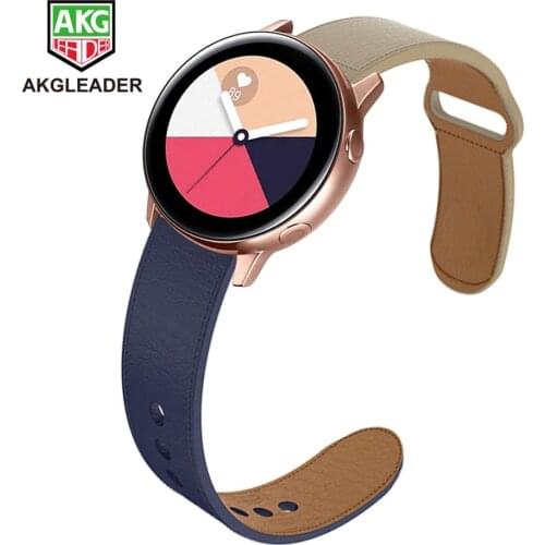 20/22mm For Samsung Active Watch Band Galaxy Watch 42/46mm Genuine Leather Straps For Huawei Watch GT Huami Amazfit Bip Bracelet