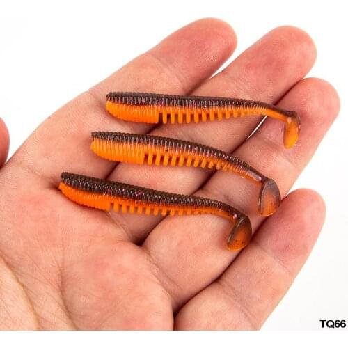 20 PCS Supercontinent Soft Lures 50mm Baits Fishing Lure Double Color Silicone Bait T Tail Wobblers