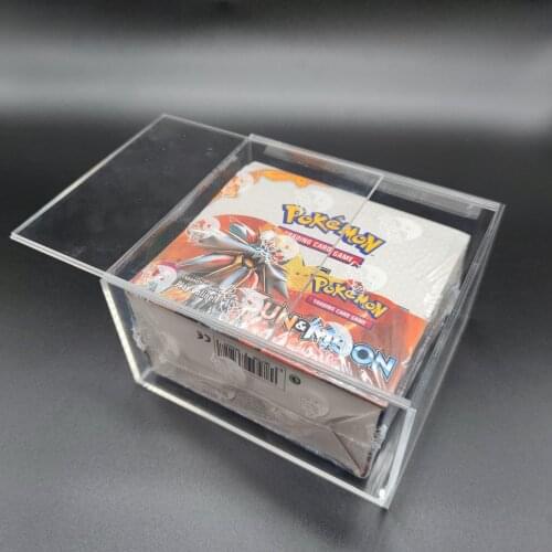 Pokemon Display Booster Box Card Game Transparent Acrylic Collection Dustproof Box Accept Custom Showcase Exhibition Case