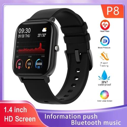 2021 Original P8 Smart Watch Mens Womens Sports Clock Heart Rate Fitness Tracker Sleep Monitoring Smart Watch for IOS Android