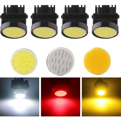 4PCS T25 P27W 3156 LED Car Turn Signal Lights Side Marker Lamp Carbin Brake Auto Bulbs p27/5w 3157 12V White Amber Red Vehicle