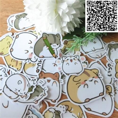 40 pcs Sprout hamster expression Diy Sticker For Skateboard Luggage Phone Styling Home Toy cartoon Waterproof Stickers