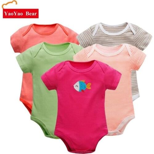 5pcs Short Sleeve Romper Baby Newborn Body Summer Rompers For Boy Girls Bodies Girl 3-24m Infant-clothing Children Clothes