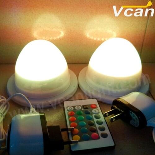 6PCS FAST Free Shipping RGB 16 colors change wireless long rechargeable lighting base with led battery