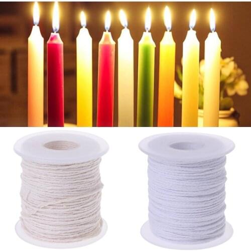 61m/Roll Cotton Braid Candle Wick Core Spool Non-smoke DIY Handmade Oil Lamps Candles Supplies Waxed Wick Fire Rope