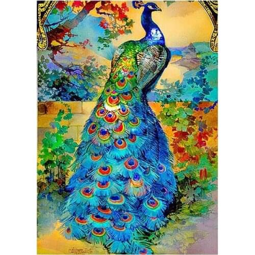 ARMYQZDIYLandscape diamond mosaic painting bird round diamond square diamond embroidery animal diamond art painting picture puzz