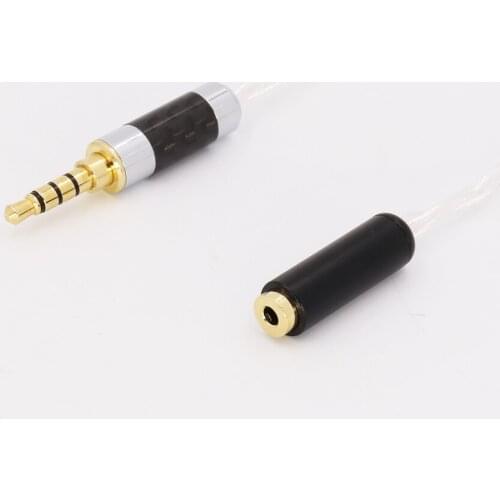3.5mm TRRS Balanced Male to 2.5mm TRRS Balanced Female Hi-End Audio Adapter 7N Silver Plated Audio Cable