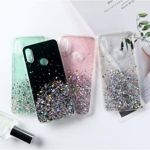 Glitter Bling Case For Xiaomi Redmi Note 9 Pro Case Epoxy Cover For Xiaomi Poco X3 F2 Mi Note 10 Lite 10T 8T 8 Pro 9S 9A 9C Go