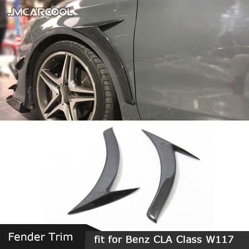 For Mercedes Benz CLA Class W117 CLA180 CLA200 CLA250 2013-2019 Front Fender Vent Gill Fin Trim Carbon Fiber Canard Covers