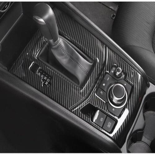 For Mazda CX-5 CX5 KF 2017-2019 2020 Interior Car Accessories Carbon Fiber Gear Shift Box Panel Cover Trim Decoration Styling