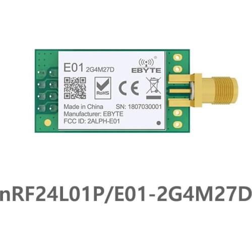 E01-2G4M27D nRF24L01P 2.4GHz 500mW 27dBm Long Distance SPI Transceiver nRF24L01 PA LNA wireless Transmitter and Receiver Module