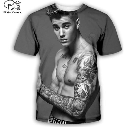 PLstar Cosmos Justin Bieber 3D Printed Men for women t shirt Harajuku summer Short sleeve shirt Casual T-shirt top style-1
