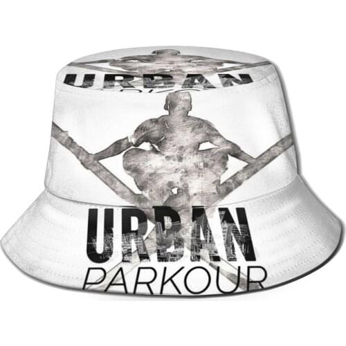 Parkour Urban Foldable Panama Bucket Hat Cap Parkour Urban Shadow Black And White Parkour Traceur