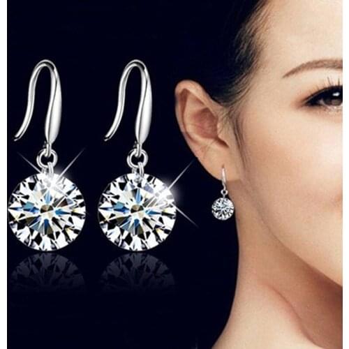 Hot Selling Lady Elegant Fashion Noble Zircon Crystal Dangle Drop Earrings For Women Jewelry Dainty Boucle Mujer Brincos