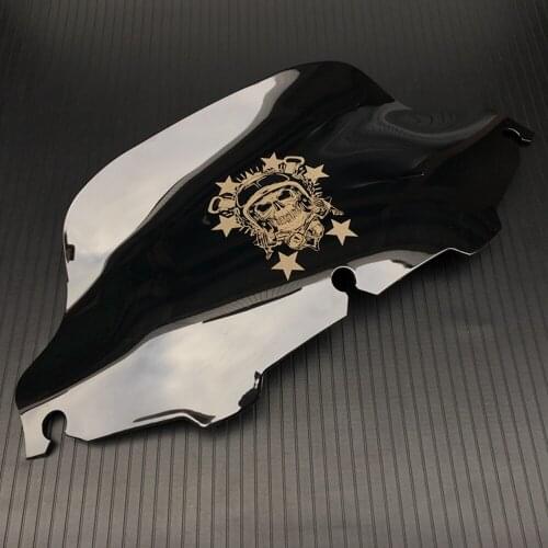 Motorcycle 5''/6''/8" Black Skull Windshield Fairing Windscreen For Harley Electra Street Glide FLHX Touring 1996-2013