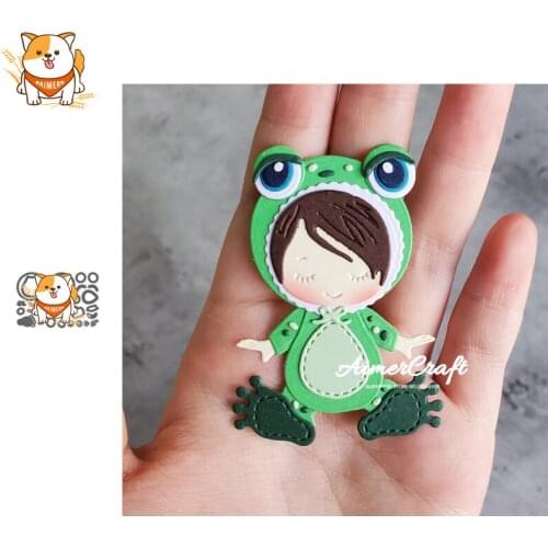 Frog Baby Animal Metal Cutting Dies Mold Knife Scrapbooking Stencil DIY Embossing Craft Die Cuts Card Making New Dies For 2020