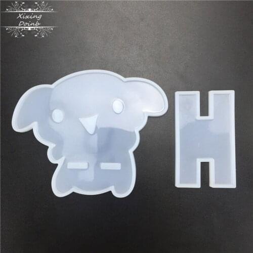 Mobile phone holder crystal drop glue resin mold cartoon shape cake decoration tool bracket handmade decoration tool