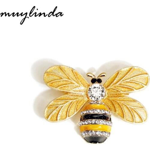 Muylinda Fashion Rhinestone Bees Brooches Women Fancy Enamel Insect Brooch Pin Jewelry Clothes Accessories Jewelry