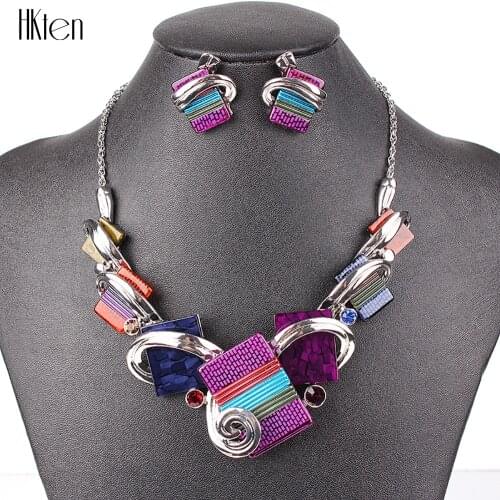 MS20676 Fashion Jewelry Sets Silver Plated Purple/Leopard/Blue/Gray Colors Unique Design Party Gifts High Quality Free Shipping