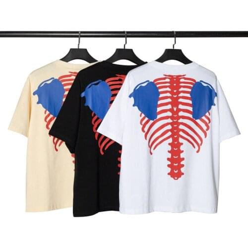 Mens t-shirt summer skeleton oversize short-sleeved t-shirt men clothing for men and women couples