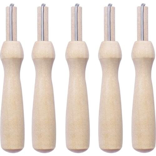 Imzay 5pcs/lot Felting Needle Kit Wool Pocked Tools Solid Wood Handle With A Needle Felt Suitable DIY Needle Starter Beginners