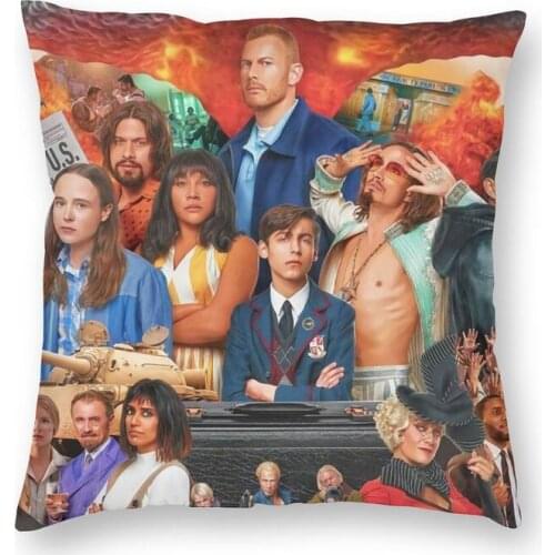 Umbrella Academy Cushion Cover Printing Klaus Vanya Hargreeves Floor Pillow Case for Living Room Fashion Pillowcase Decoration
