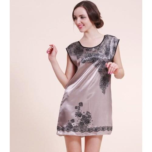 New Satin Silk Women Loose Loungewear Cute Sleeveless NightSkirt One Piece Homewear Plus Size Nightgowns Summer Sleepwear