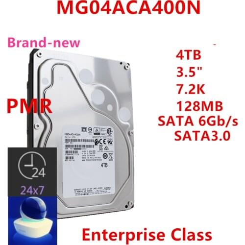 New HDD For Toshiba Brand 4TB 3.5" 7.2K PMR SATA 6 Gb/s 128MB 7200RPM For Internal HDD For Enterprise Class HDD For MG04ACA400N