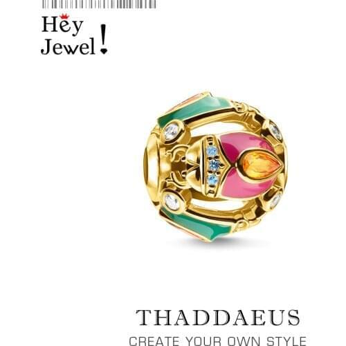 Charm Beads Golden Bug 2020 New 925 Sterling Silver Colourful Optimism Jewelry Fits Bracelet Europe Necklace Lucky Accessories