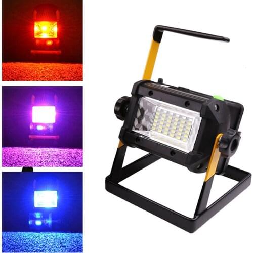 Rechargeable Floodlight 50W 36 LED Lamp Portable 2400LM Spotlight Flood Spot Work Light Waterproof for Outdoor Camping Lamps