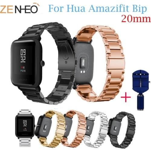 Stainless Steel Band For Amazfit Bip Watchband Replace for Xiaomi Huami Amazfit Band Bracelet For Huami Amazfit Bip Bit Wrist