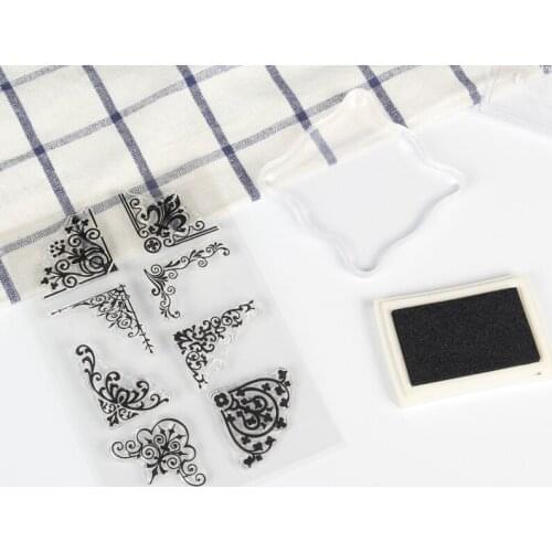 Silicone Seal Clear Stamp Sheets Handbook Retro Border Rubber Stamp Clear Stamp Sheets DIY Scrapbooking Photo Album Decor