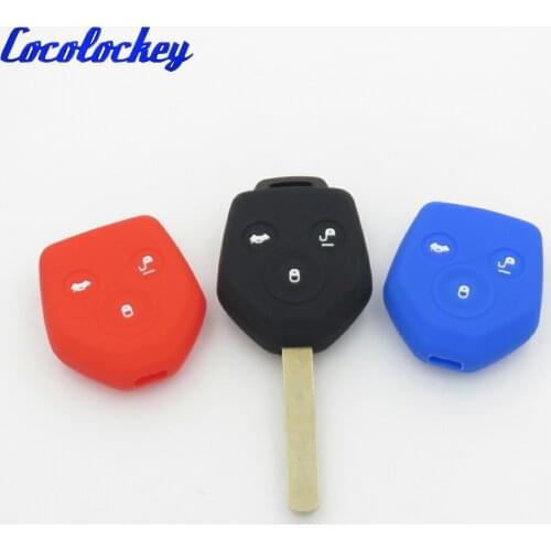 Cocolockey Silicone Car Remote Key Cover Shell Fob Skin Jacket Fit for Subaru Legacy Tribeca Impreza Forester Xv 3Buttons