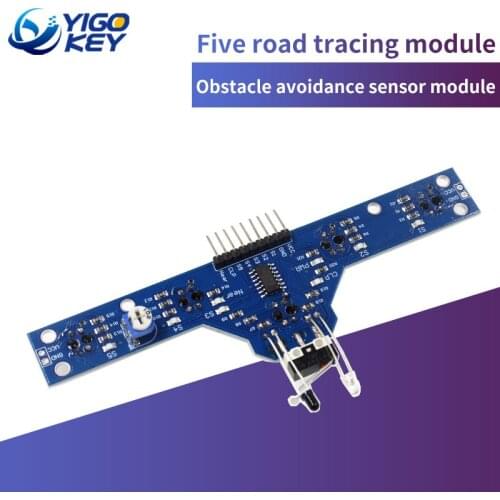 TCRT5000 Tracing Sensor Smart Electronics Five Road Tracing Module 5 Functions to Send Routines
