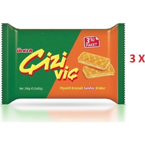 Ülker Çiziviç Peynirli Kraker 3x82 gr FREE SHIPPING