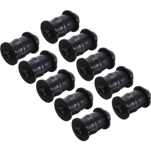 Universal Nuts & Bolts 10pcs Motorcycle M5 5mm Metric Rubber Wind Screen Fairing Wellnut For Windscreens Fairings Cowls