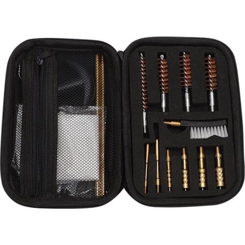 16Pcs/Set Universal Gun Cleaning Kit for 22/357/38/9mm/40/45 Caliber Rifle Handgun Pistol Hunting Gun Cleaning Tool Set