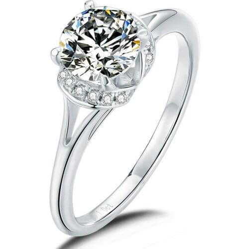 Vintage 100% 925 Sterling Silver 1 Carat D Color Moissanite Wedding Rings For Women High-end Party Jewelry Fine Jewelry Gift