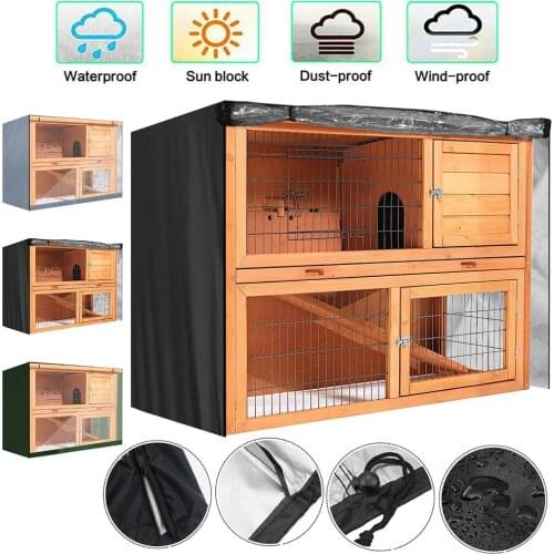 Waterproof 4FT Rabbit Hutch Cover Pet Bunny Cage Pet Bunny Cage Dustcover Outdoor Garden Patio Windproof Outdoor Without Cage