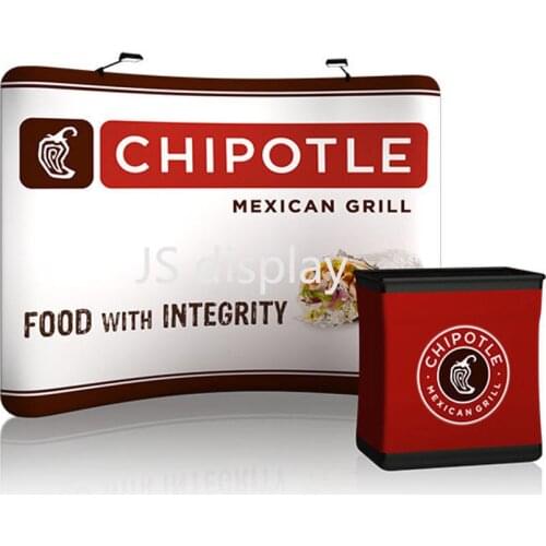 10ft Curved Tension Fabric Trade Show Display Pop Up Booth Banner Backdrop Wall