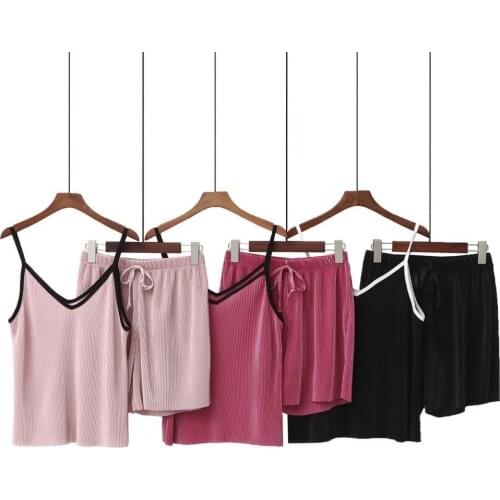 Plus Size Women Sexy Pajamas Set Plus Size Cami Top and Sleep Shorts 2pcs Sexy Lingerie Set Loose Comfortable Girls Pajamas Set