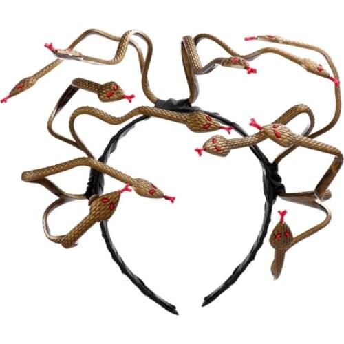 Snake Shape Headwear Medusa Snake Costume Headband Dress-up Headpiece for Masquerade Party Novelty Halloween Headdress
