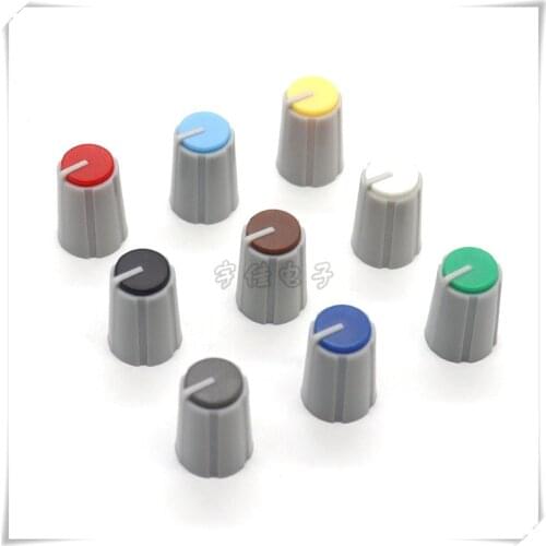 10 Pieces Mixer Adjustment Knob Diameter 11mm Height 17mm Plastic Knob Cap 270 degrees D-Shaped Inner Hole 6mm