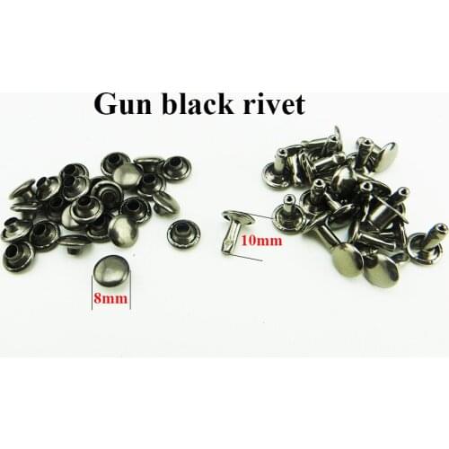 100PCS 8*10MM GUN black METAL RIVET buttons sewing clothes accessories bag fits MR-015