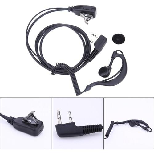 2 PIN Earpiece Headset PTT MIC 1m Ear Hook Walkie Talkie Earbud Interphone Earphone Earpiece for BAOFENG UV5R/KENWOOD/HYT