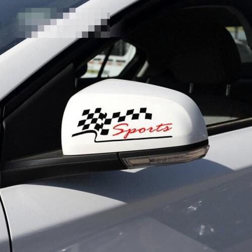 2X Car Sports Racing Grid flags Wing Mirror Decals Vinyl Stickers